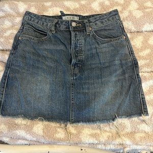 Free People Adjustable Mini Jean Skirt